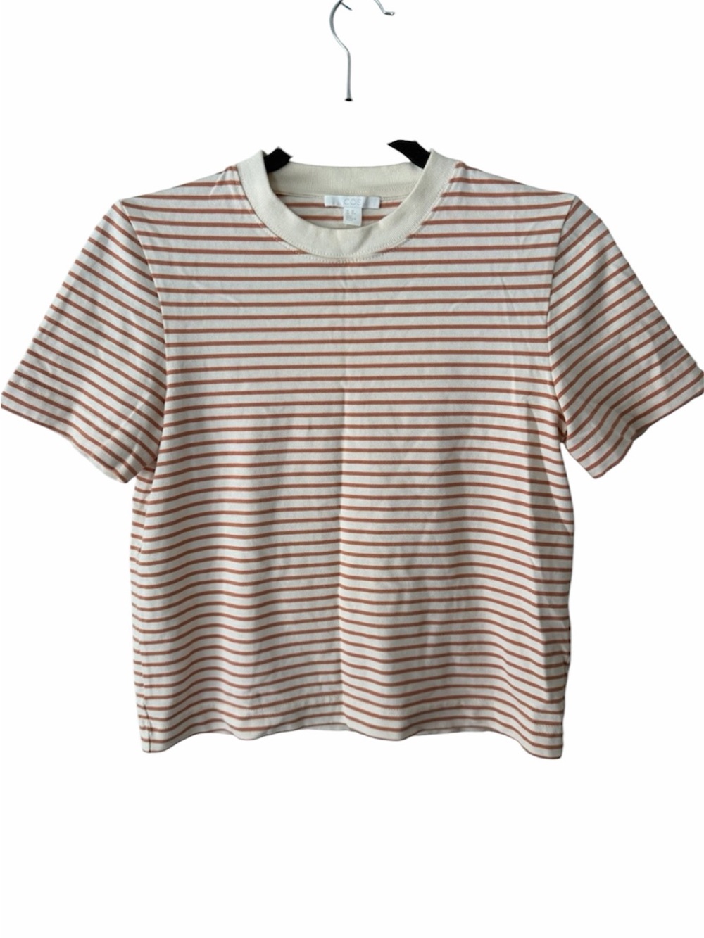 COS Striped Short-Sleeve Tee in Cream and Rust